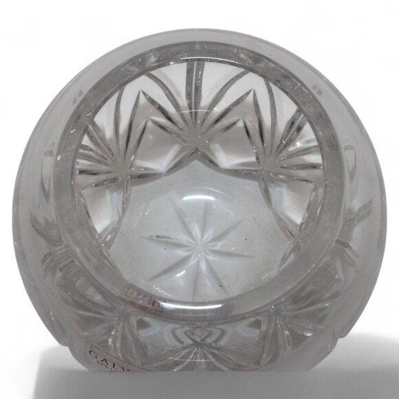 Galway 24% Lead Crystal Round Cut Glass Vase Elegant Design - Picture 6 of 8